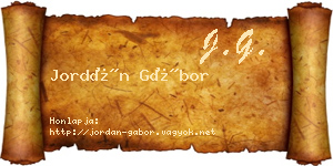 Jordán Gábor névjegykártya