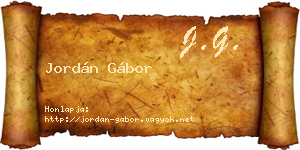 Jordán Gábor névjegykártya